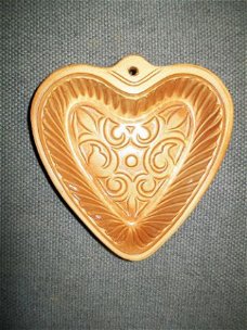 Puddingvorm Hart Hartvormig grauw gelig aardewerk
