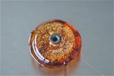 Ringtop glasbead amber seeded verwisselbaar.