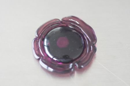 Ringtop glasbead amethist bloem verwisselbaar. - 1