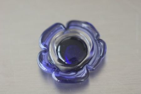 Ringtop glasbead paarse bloem verwisselbaar. - 1