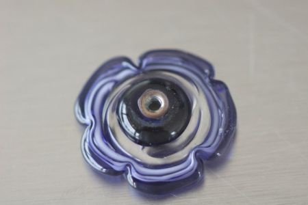 Ringtop glasbead paarse bloem verwisselbaar. - 1