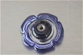 Ringtop glasbead paarse bloem verwisselbaar. - 1 - Thumbnail