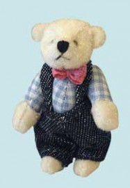 mini knuffel beertje met leuke kleding 5 cm - nr. 1