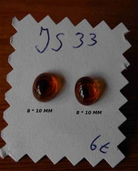 JSE33 Amber Barnsteen oorstekers Zilver 925 - 1