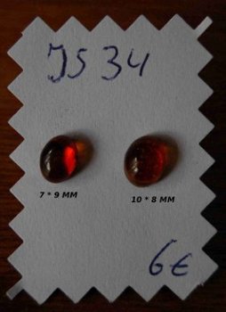 JSE34 Amber Barnsteen oorstekers Zilver 925 - 1