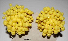 #earclips #Vintage 3 #yellow #pearls 70ties