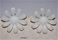 oorclips #earclips Vintage 6 white flower - 1 - Thumbnail