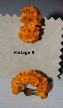 oorclips earclips Vintage 9 orange #flower - 1