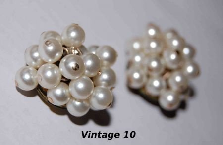 #earclips #Vintage 10 white raisin witte druifjes - 1