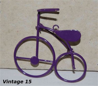 #Brooch #Vintage 15 #purple #metal #fiets #bicycle - 1