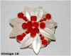 #Brooch #Vintage 16 plastic & stof bloem flower - 1 - Thumbnail