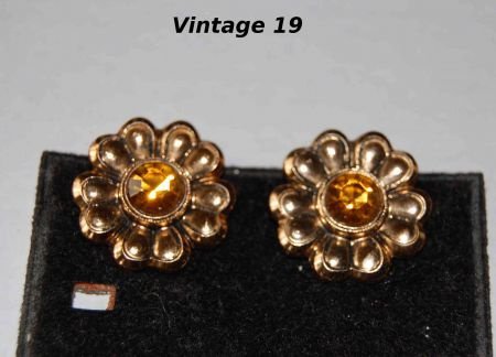 Oorclips earclips ear clips #Vintage 19 flower 70ties - 1