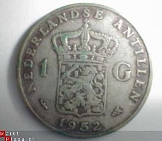 Eén Gulden zilver Nederlandse Antillen 1952
