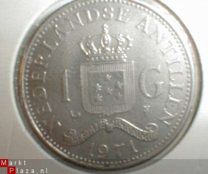 Eén Gulden nikkel Nederlandse Antillen 1971 - 1