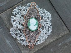 cameo 18x13 with copper plate green