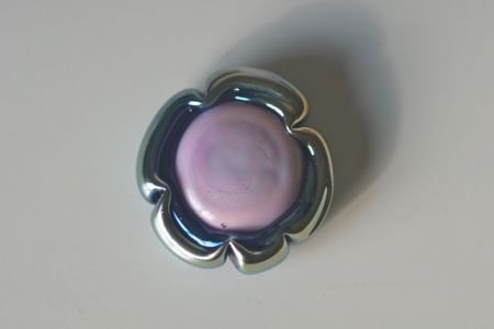 Ringtop glasbead pink en zilverglas bloem verwisselbaar. - 1