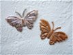 Mooie glanzende vlinder ~ 3,5 cm ~ Goud - 3 - Thumbnail