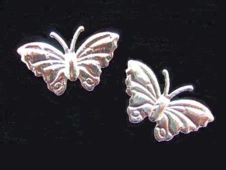 Mooie glanzende vlinder ~ 3,5 cm ~ Zilver - 1