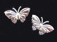 Mooie glanzende vlinder ~ 3,5 cm ~ Zilver