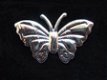 Mooie glanzende vlinder ~ 3,5 cm ~ Zilver - 2 - Thumbnail