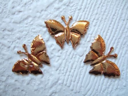 Klein glanzend vlindertje ~ 2 cm ~ Goud - 1