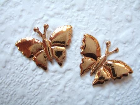 Klein glanzend vlindertje ~ 2 cm ~ Goud - 2