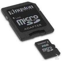 Micro SD 2GB of 4GB geheugenkaart, Kingston met adapter€7.50