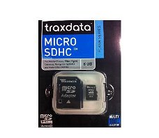 Micro SD, SDHC, Traxdata, 8GB, Nieuw, €16