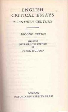 English critical essays. Twentieth century. Second series