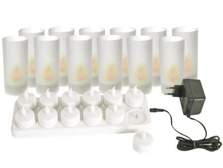 Oplaadbare LED kaars set 12-delig - 1