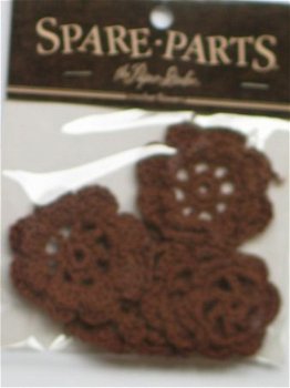 spare part crchet flowers brown - 1