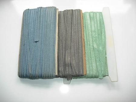 Vintage sierband: grijs, zacht blauw & groen - 1