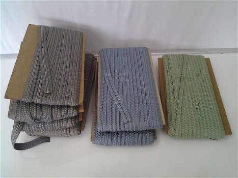 Vintage sierband: grijs, zacht blauw & groen - 2