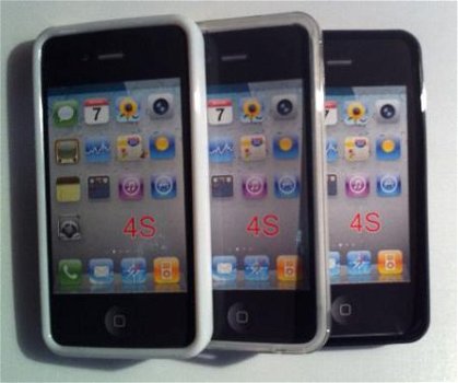 Siliconen Hoesje voor iPhone 4S in 3 kleuren, Nieuw, €4.50. - 1