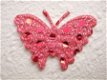 Vlinder met lovertjes ~ 4,5 cm ~ Rood - 1 - Thumbnail