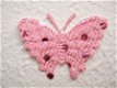 Vlinder met lovertjes ~ 4,5 cm ~ Roze - 1 - Thumbnail