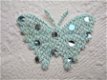 Vlinder met lovertjes ~ 4,5 cm ~ Blauw - 1 - Thumbnail