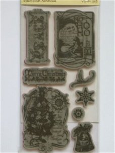 recollections rubber cling stamp christmas vintage