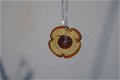 Oorbellen / ringen met amber glasbloemen / beads. - 1 - Thumbnail