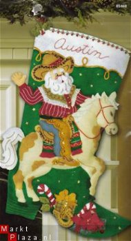 Sale Bucilla Compleet pakket Kerstsok Cowboy Santa - 1