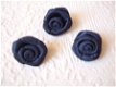 Groot satijnen roosje ~ 15 mm ~ Marine blauw - 1 - Thumbnail