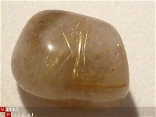 Rutielkwarts, Rutil-quartz nr 4   Knuffelsteen, Trommelsteen