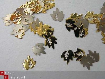 3D Verguld Nagel decals logo's blad NAIL ART GOUD Gouden - 1