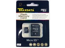 Micro SD, Traxdata, 2GB, Nieuw, €7.50