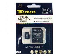 Micro SDHC, Traxdata, 8GB, Class 6, Nieuw, €16