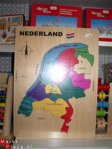 Nederland Puzzel met alle provincies, van hout.