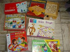 6 spellen voor jeugd scrabble, dokter Bibber, Triominos enz