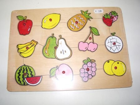 Fruit puzzel. Houten knoppuzzel. - 1