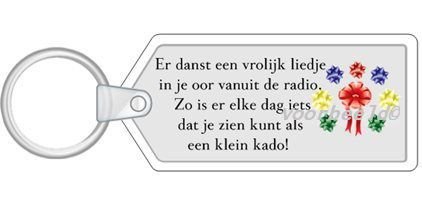 Sleutelhanger YML S1750: Cadeautje van de dag (gedicht) - 1