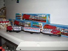 Blikken Speelgoed. Driedelige Trein - wind up Express Train